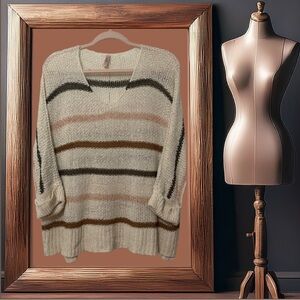 Striped V-Neck Sweater